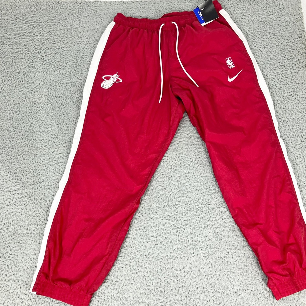 Miami Heat Nike Pants Mens XXL Red NBA Tracksuit Drawstring Loose Fit New